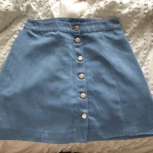 Blue suade skirt